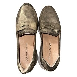Donald Pliner Praise Metallic Gold Platform Loafers Women's 7M SlipOn HPPRAISET8